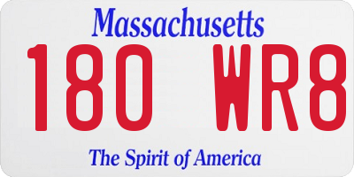MA license plate 180WR8