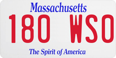 MA license plate 180WS0