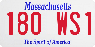 MA license plate 180WS1