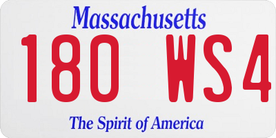 MA license plate 180WS4