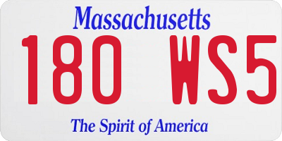 MA license plate 180WS5