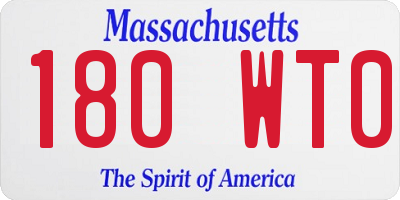 MA license plate 180WT0