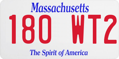MA license plate 180WT2