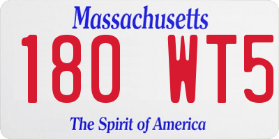 MA license plate 180WT5