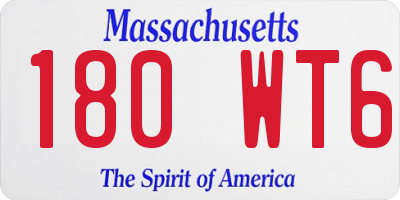 MA license plate 180WT6