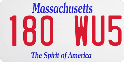 MA license plate 180WU5