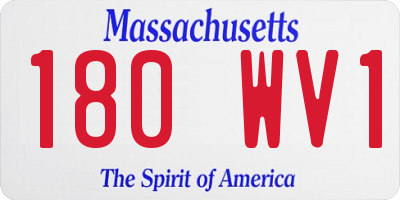 MA license plate 180WV1