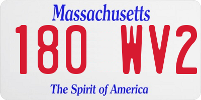 MA license plate 180WV2
