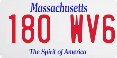 MA license plate 180WV6
