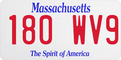 MA license plate 180WV9