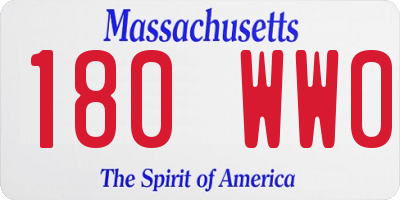 MA license plate 180WW0