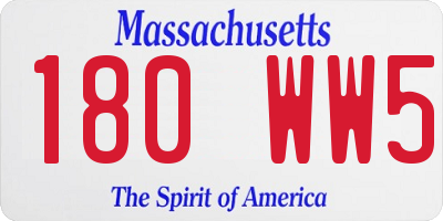 MA license plate 180WW5
