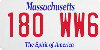 MA license plate 180WW6
