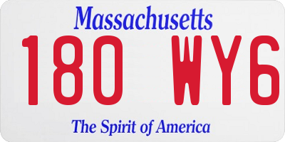 MA license plate 180WY6