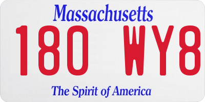 MA license plate 180WY8
