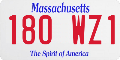 MA license plate 180WZ1