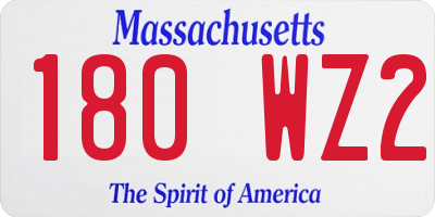 MA license plate 180WZ2