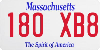 MA license plate 180XB8