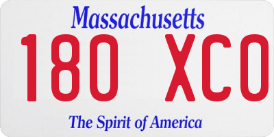 MA license plate 180XC0