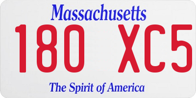 MA license plate 180XC5