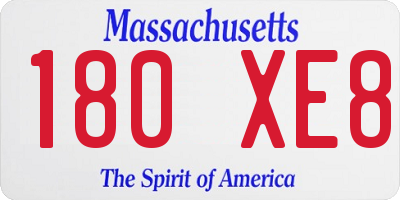 MA license plate 180XE8