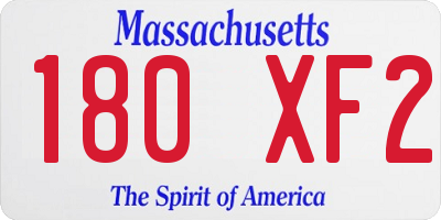 MA license plate 180XF2