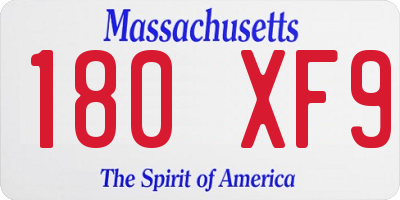 MA license plate 180XF9