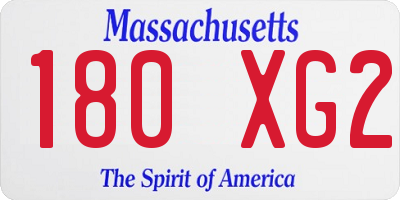 MA license plate 180XG2