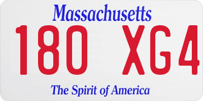 MA license plate 180XG4