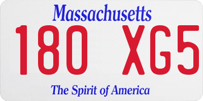 MA license plate 180XG5