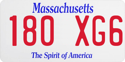 MA license plate 180XG6