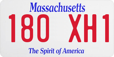 MA license plate 180XH1