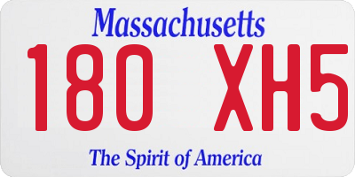 MA license plate 180XH5