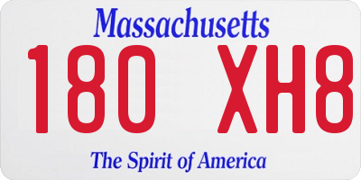 MA license plate 180XH8