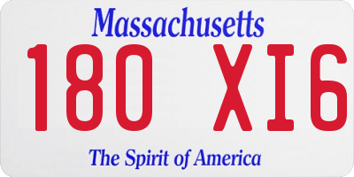 MA license plate 180XI6