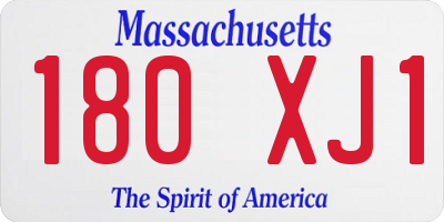MA license plate 180XJ1