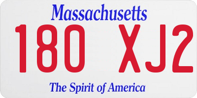 MA license plate 180XJ2
