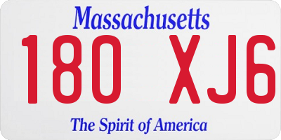 MA license plate 180XJ6