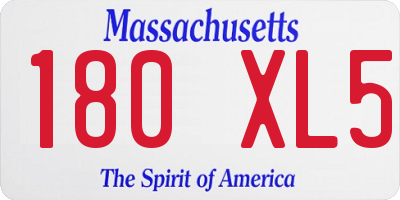 MA license plate 180XL5