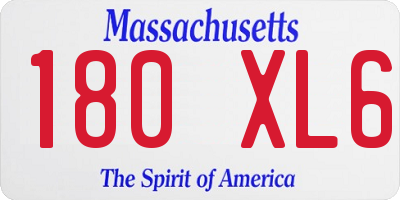 MA license plate 180XL6