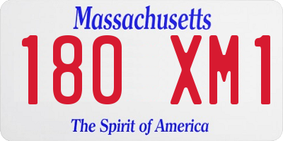 MA license plate 180XM1