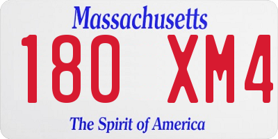MA license plate 180XM4
