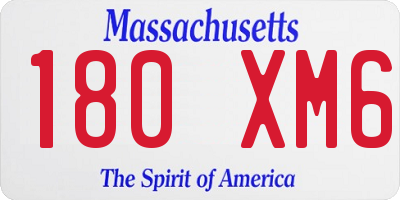 MA license plate 180XM6