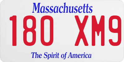 MA license plate 180XM9
