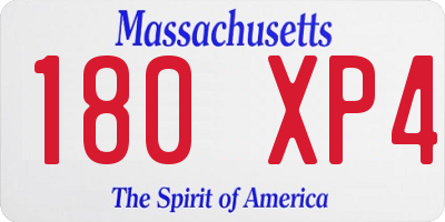 MA license plate 180XP4