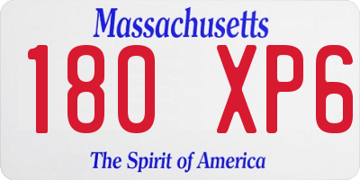 MA license plate 180XP6