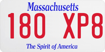 MA license plate 180XP8