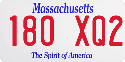 MA license plate 180XQ2