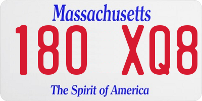 MA license plate 180XQ8