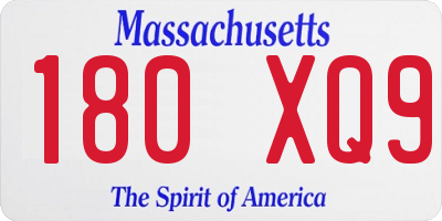 MA license plate 180XQ9
